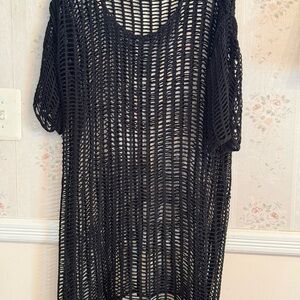 Black Crochet Swim Cover-Up